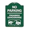 Signmission No Parking Prohibido Estacionarse W/ Car Tow Graphic, Green & White Alum, 18" x 24", GW-1824-23597 A-DES-GW-1824-23597 - alternate 1